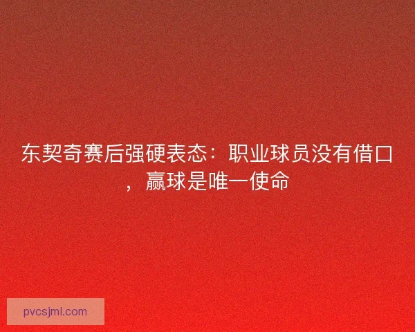 东契奇赛后强硬表态：职业球员没有借口，赢球是唯一使命