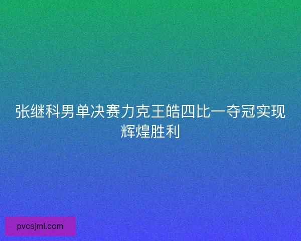 张继科男单决赛力克王皓四比一夺冠实现辉煌胜利